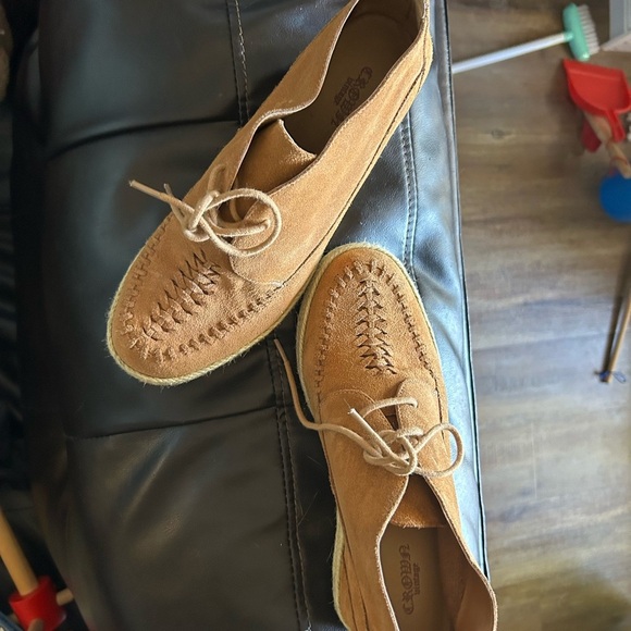 Crown Vintage Women’s Mara Hidden Wedge Tan Leather Moccasin Booties - Size 8 - Picture 7 of 11